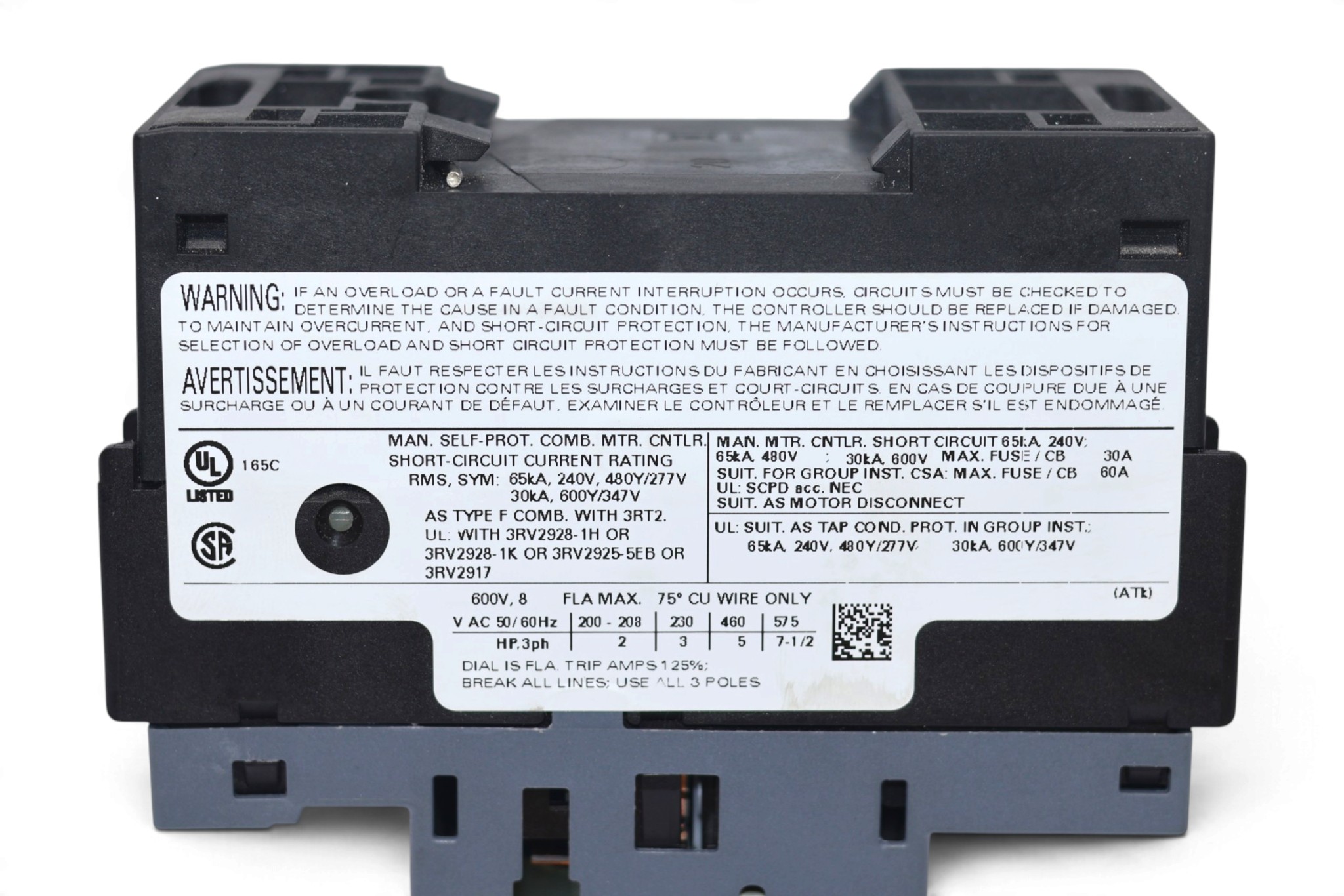 SIEMENS 3RV2011-1FA10 CIRCUIT BREAKER - Image 4