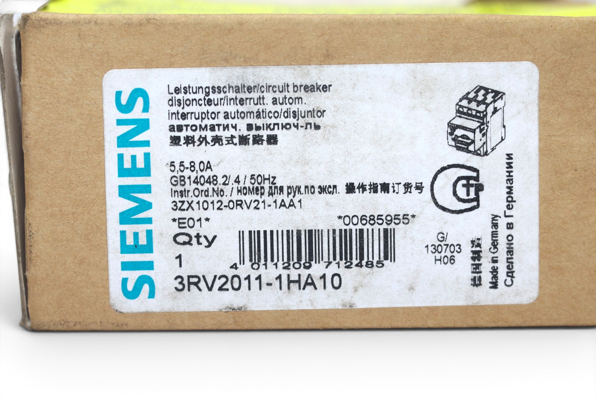 SIEMENS 3RV2011-1HA10 CIRCUIT BREAKER - Image 2