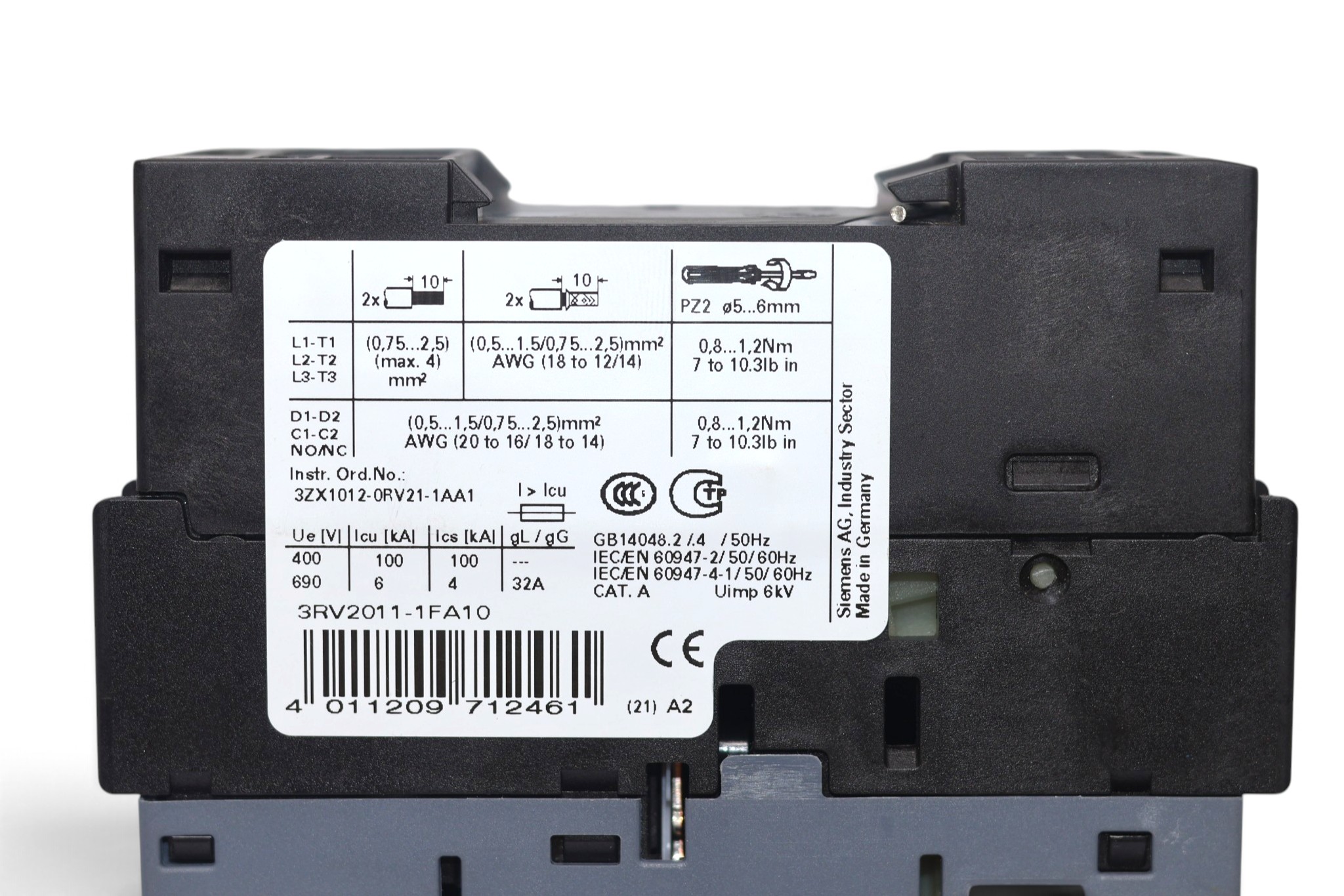 SIEMENS 3RV2011-1HA10 CIRCUIT BREAKER - Image 4