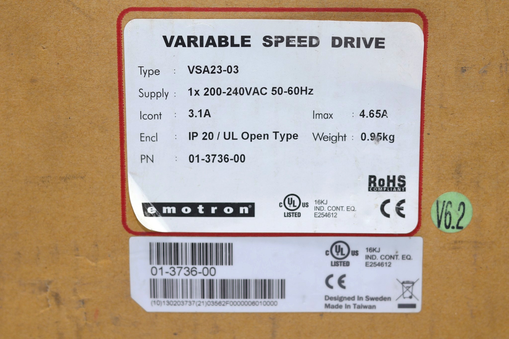 EMOTRON VSA23-03 VARIABLE FREQUENCY DRIVE (0.37 kW) - Image 2