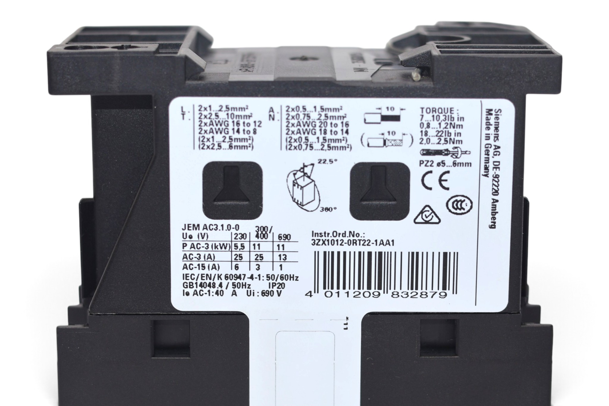 SIEMENS 3RT2026-1AC20 CONTACTOR 24V (11 Kw) - Image 4