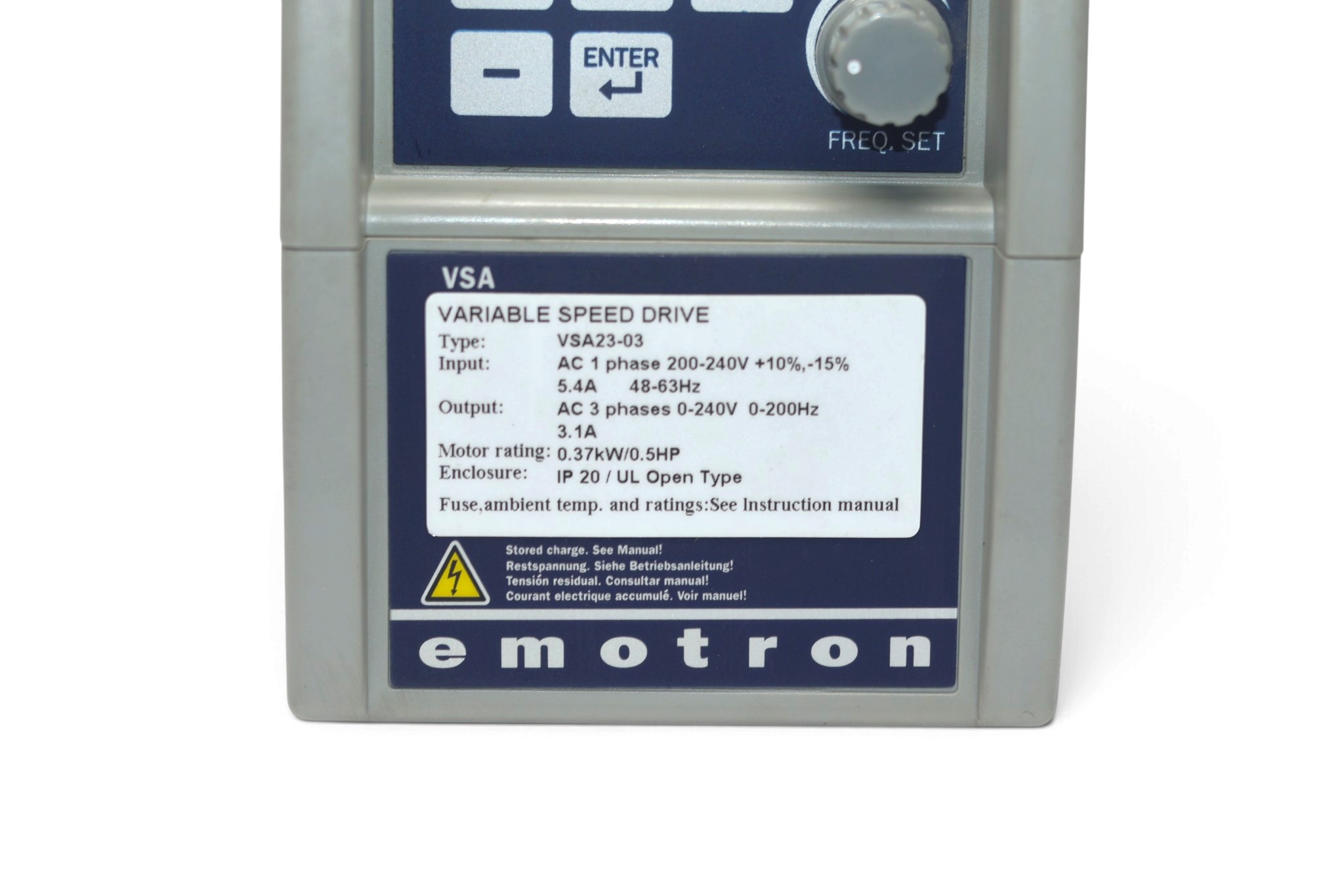EMOTRON VSA23-03 VARIABLE FREQUENCY DRIVE (0.37 kW) - Image 4