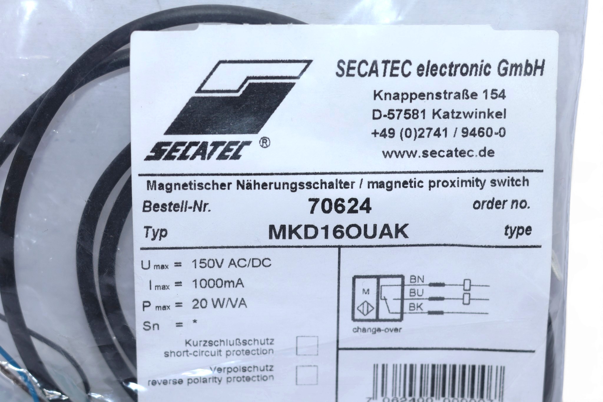 SECATEC MKD16OUAK REED SWITCH 70624 - Image 2
