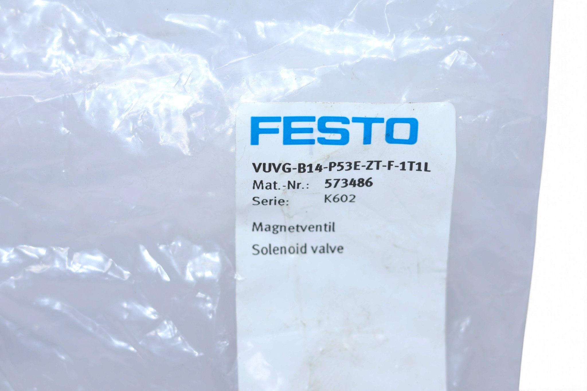 FESTO VUVG-B14-P53E-ZT-F-1T1L SOLENOID VALVE 573486 - Image 2