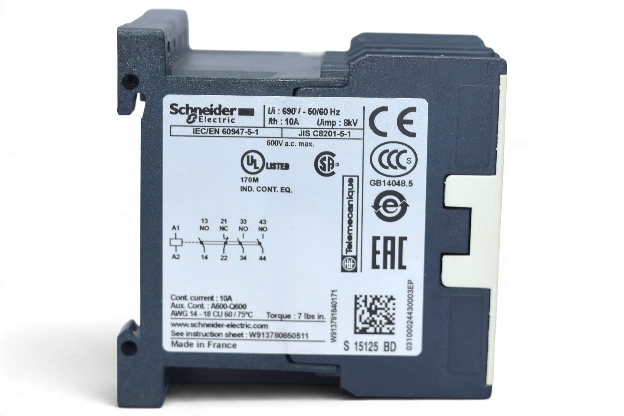 SCHNEIDER CA3KN31BD3 CONTROL RELAY (24 V) - Image 3
