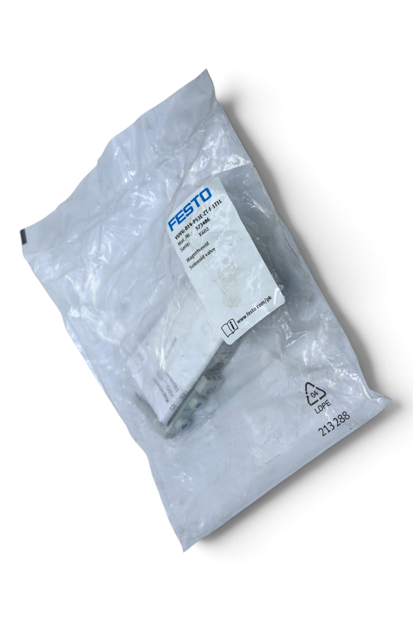 FESTO VUVG-B14-P53E-ZT-F-1T1L SOLENOID VALVE 573486 - Image 3