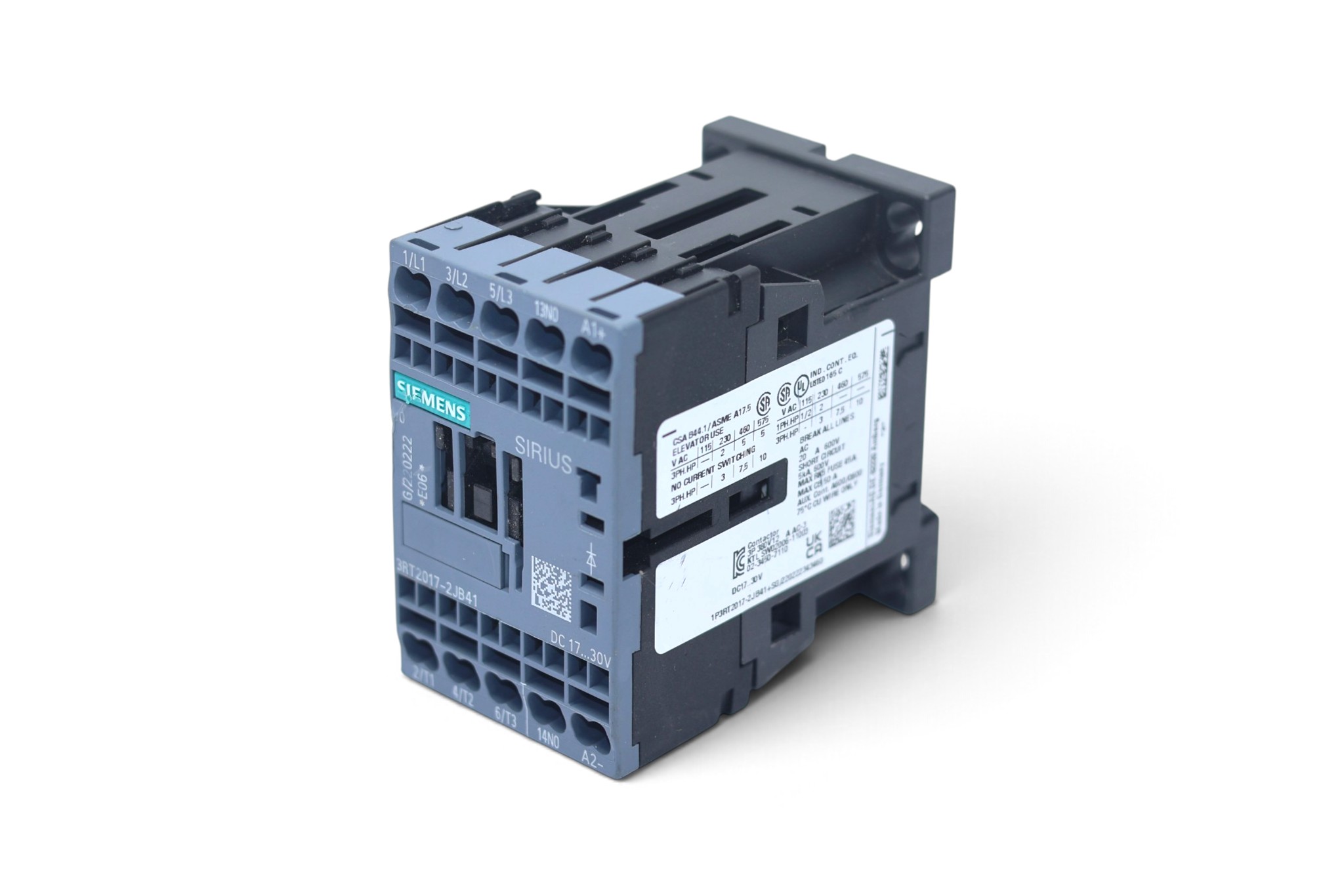 SIEMENS 3RT2017-2JB41 CONTACTOR (5.5 Kw)