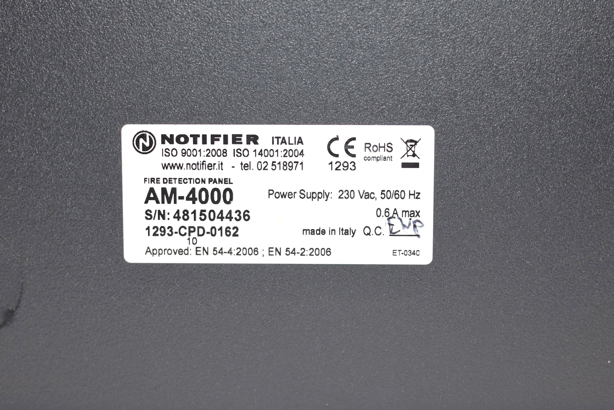 NOTIFIER AM-4000 FIRE ALARM CONTROL PANEL - Image 2