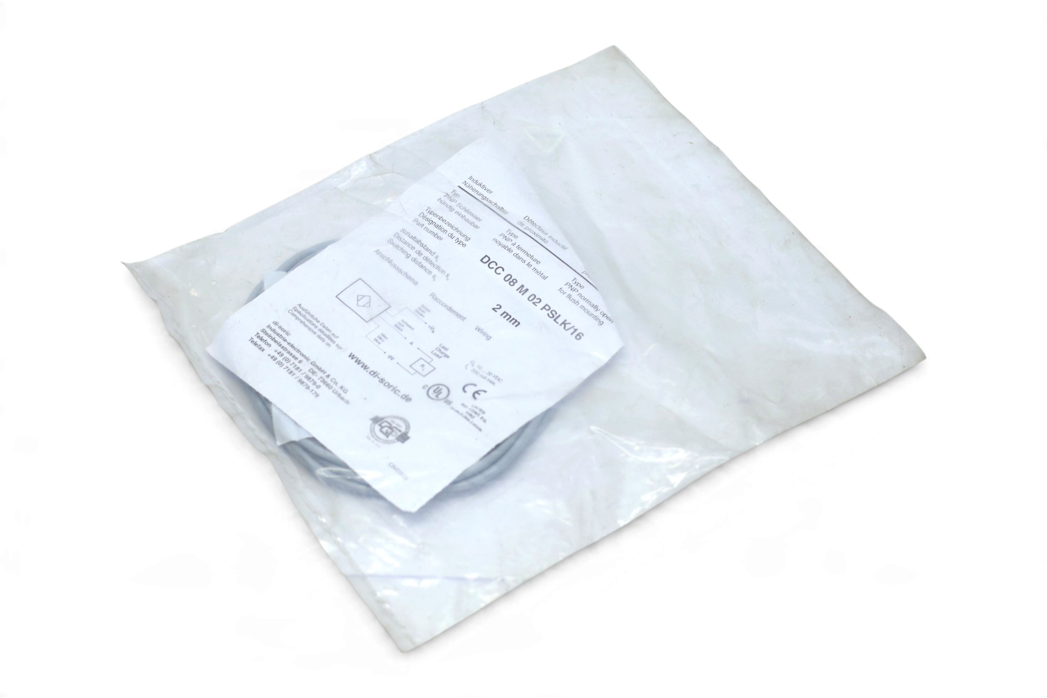 DI-SORIC DCC 08 M 02 PSLK/16 INDUCTIVE PROXIMITY SENSOR 208028 - Image 3