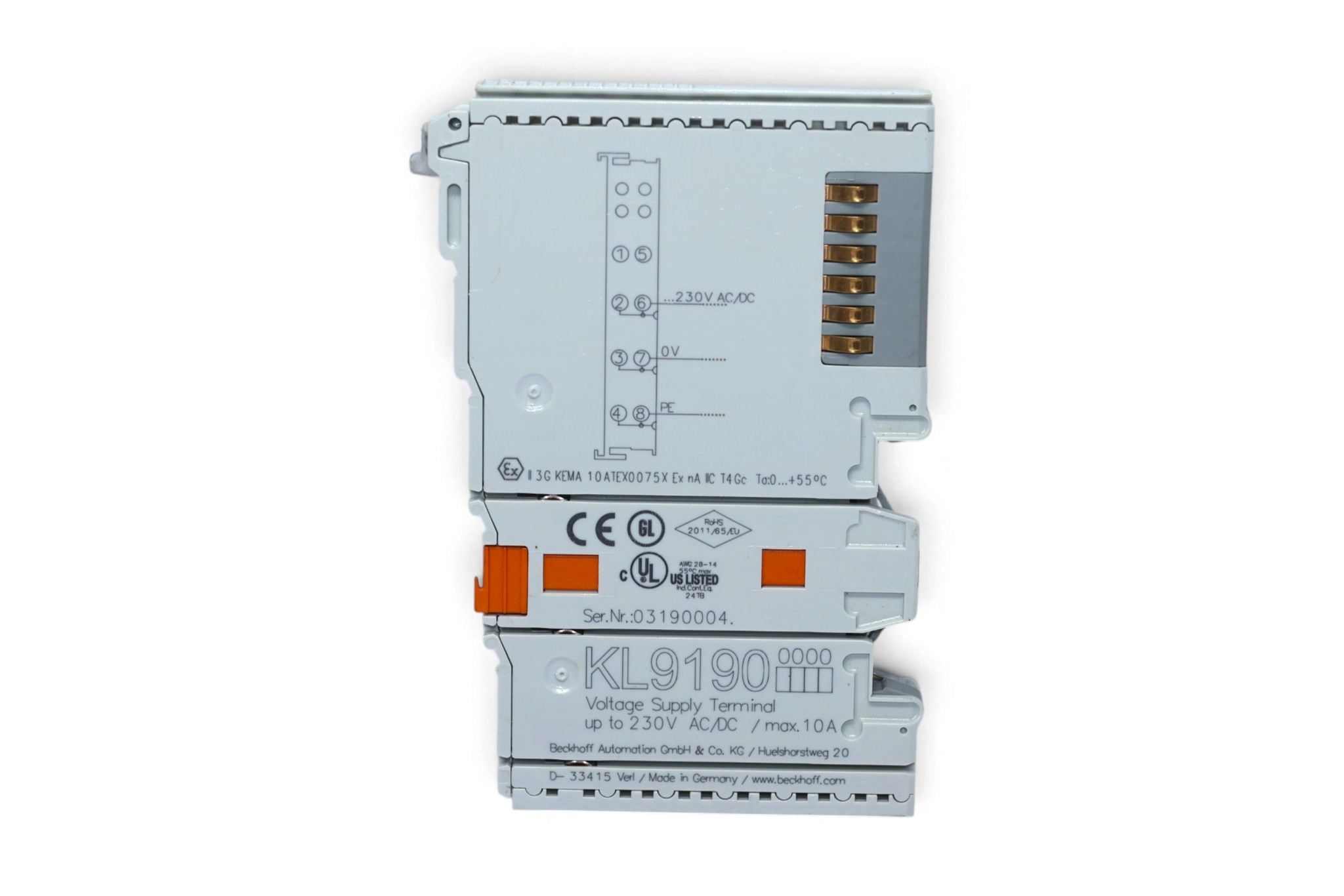 BECKHOFF KL9190 POTENTIAL SUPPLY TERMINAL - Image 2